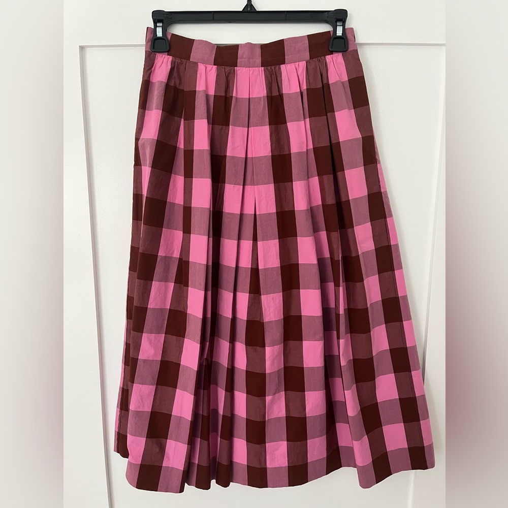 J Crew Cotton Gingham Midi Skirt - size 00 - Perfect Condition - Picture 8 of 10